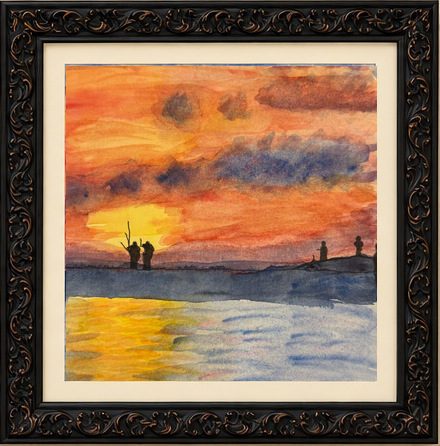 Watercolor painting titled Sanibel Sunset